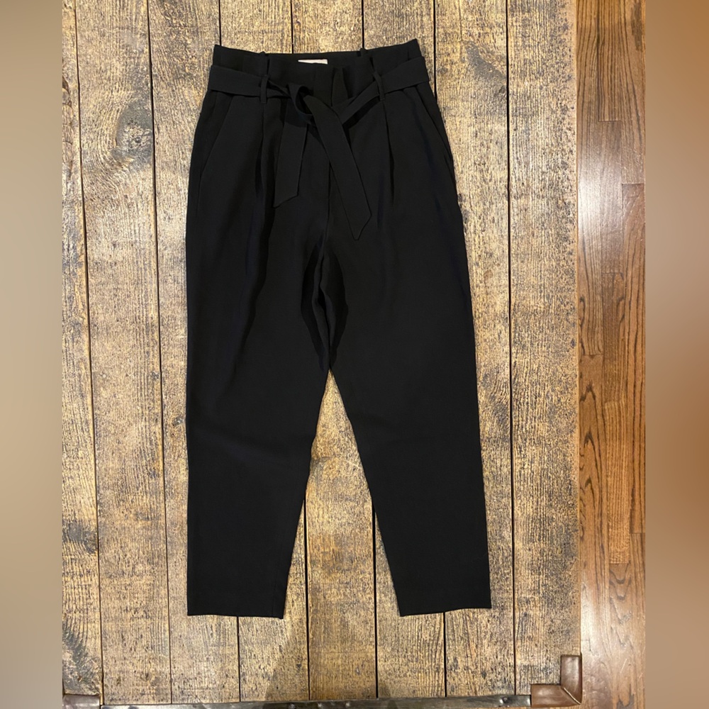 Black Trousers with Tie Detail